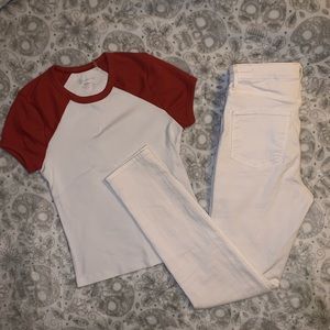✨Outfit! Girls H&M white jeans size 10 and top